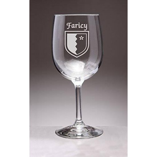 Faricy Irish Coat of Arms Wine Glasses - Set of 4 (S Etched)