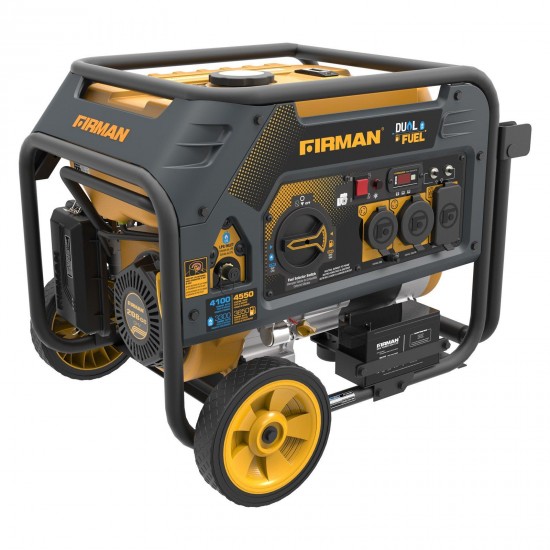 FIRMAN 4550/3650 Watt Electric Start or Propane Dual Fuel Portable Generator CARB and cETL Certified