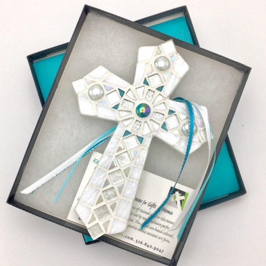 God ld Baptism Gift, First Communion Gift, Mosaic Wall Cross, from Godparents, Christening Gift, Religious Gifts, Decorative Wall Cross