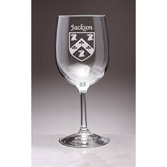 Jackson Irish Coat of Arms Wine Glasses - Set of 4 (S Etched)