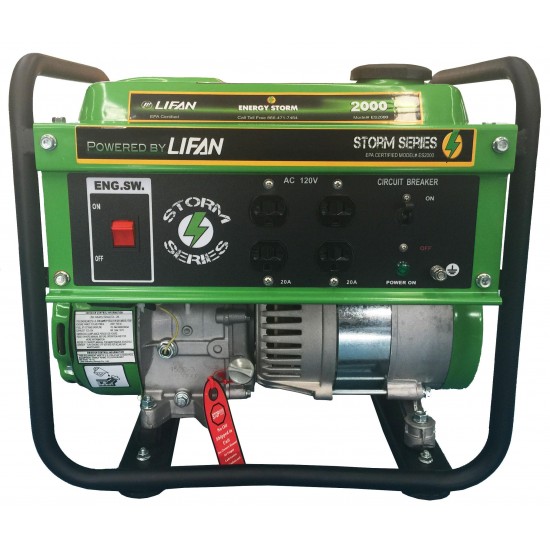 Lifan Energy Storm 2000-CA (California Sales Compliant), 1600Watt 79cc, 4-Stroke Industrial Grade, Recoil Start, OHV oline Powered Portable Generator