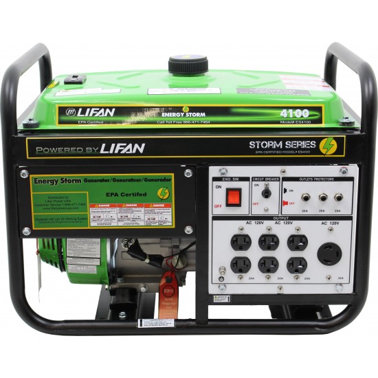 Lifan Energy Storm 4100, 211cc 7hp, 4-Stroke Industrial Grade, Recoil Start, OHV oline Powered Portable Generator