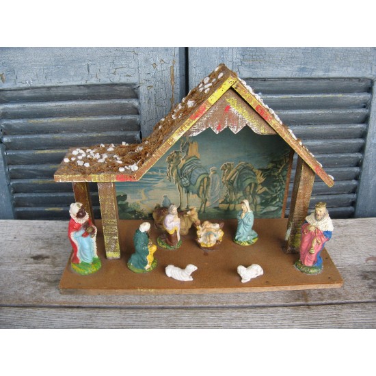 vintage mid nativity creche made in Italy