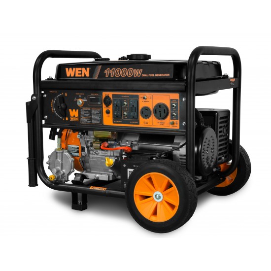 WEN 11,000-Watt 120V/240V Dual Fuel Portable Generator with Wheel Kit and Electric Start - CARB Compliant