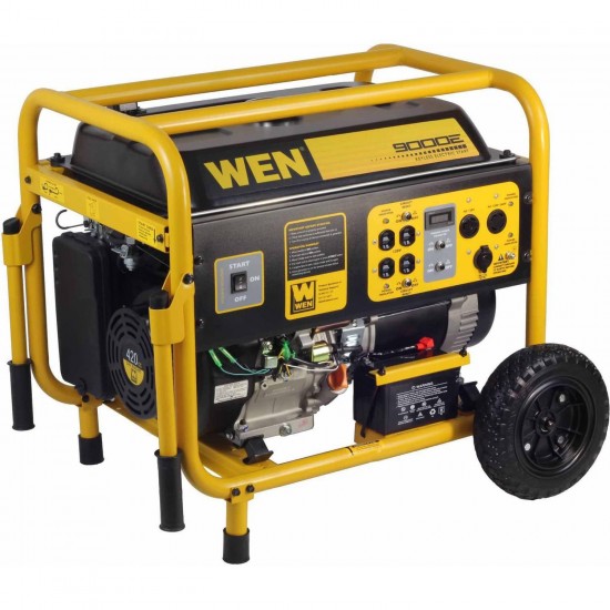 WEN 9000W 420cc 15-HP OHV -Powered Portable Generator with Electric Start and Wheel Kit