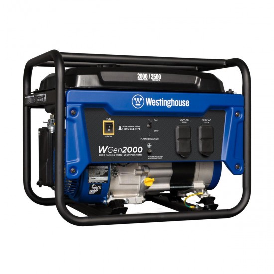 Westinghouse WGen2000 Portable Generator - 2000 Rated Watts & 2500 Peak Watts - Powered - CARB Compliant